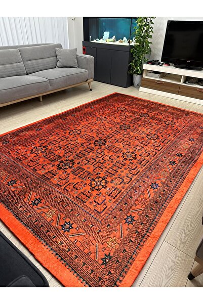 MODKLAS Velvet Carpet Cover - Elastic - Washable - Digital Printing - Size 9M²=250X350 cm and 12M²=300X400 cm