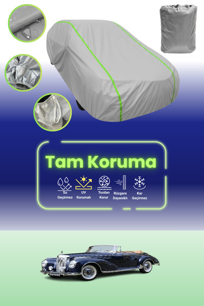 Dokaca Neo غطاء حماية للسيارة متوافق مع غطاء السيارة باللون الرمادي النيون قماش مجدّل مرسيدس-بنز W188 1 رودستر