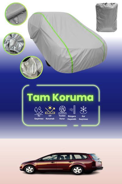 Dokaca Neo غطاء حماية للسيارة باللون الرمادي النيون قماش مجدّل فورد فوكس واجو...