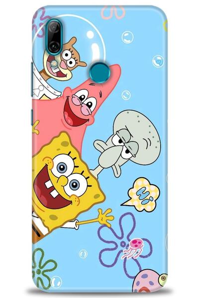 Rulet Aksesuar حافظة متوافقة مع هاتف هواوي بي سمارت 2019 HD مطبوع + واقي شاشة...