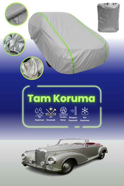 Dokaca Neo غطاء حماية للسيارة متوافق مع غطاء السيارة باللون الرمادي النيون قماش مجدّل مرسيدس-بنز W188 2 رودستر