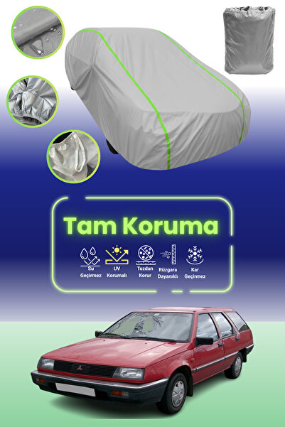 Dokaca Neo غطاء حماية للسيارة باللون الرمادي النيون قماش مجدّل متوافق مع سيارة ميتسوبيشي لانسر 3 واجن