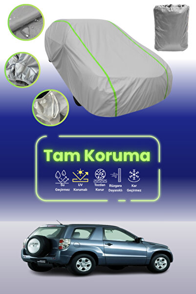 Dokaca Neo غطاء حماية للسيارة باللون الرمادي النيون قماش مجدّل سوزوكي إسكودو / فيتارا 3 أبواب 2005 - 2021 متوافق مع غطاء حماية السيارة