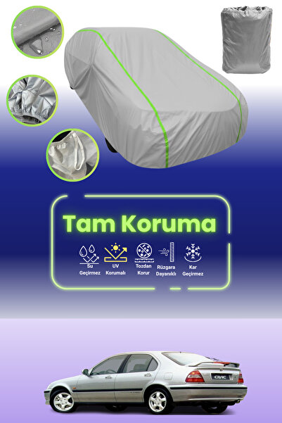 Dokaca Neo غطاء حماية للسيارة باللون الرمادي النيون قماش مجدّل هوندا سيفيك 6 هاتشباك متوافق مع غطاء حماية السيارة