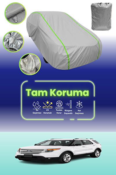 Dokaca Neo غطاء حماية للسيارة من القماش الرمادي النيون قماش مجدّل متوافق مع سيارة فورد إكسبلورر V