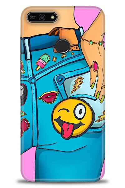 Rulet Aksesuar غطاء متوافق مع هاتف Huawei Honor 7A HD مطبوع - غطاء سيليكون مص...