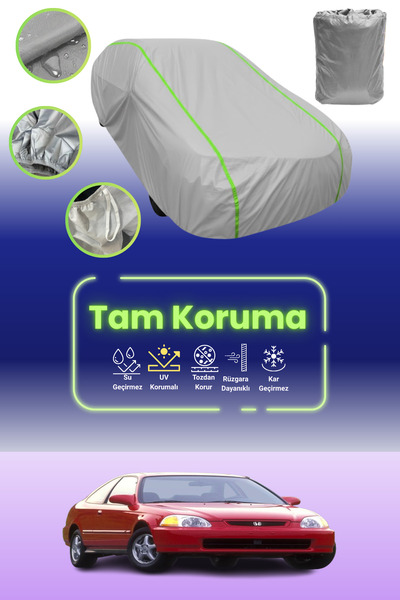 Dokaca Neo غطاء حماية للسيارة باللون الرمادي النيون قماش مجدّل هوندا سيفيك كو...