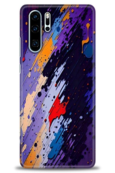 Rulet Aksesuar حافظة متوافقة مع هاتف هواوي P30 Pro HD مطبوع + واقي شاشة سيرام...