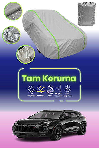 Dokaca Neo غطاء حماية للسيارة من القماش المشمع باللون الرمادي النيون قماش مجدّل متوافق مع سيارة شيفروليه بليزر