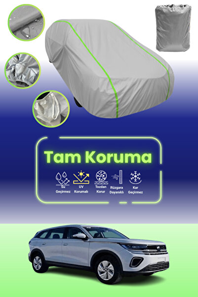 Dokaca Neo غطاء حماية للسيارة من القماش الرمادي النيون قماش مجدّل فولكس فاجن تافيندور متوافق مع قماش السيارة
