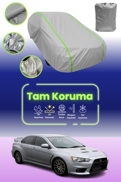 Dokaca Neo غطاء حماية للسيارة باللون الرمادي النيون قماش مجدّل ميتسوبيشي لانسر إيفولوشن x 2008 - 2021 متوافق مع غطاء حماية السيارة