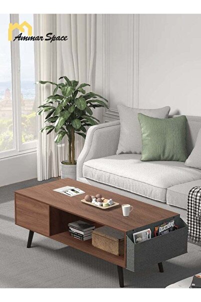 Ammar Space 100*50*45cm Coffee Table With Storage Space Simple Installation L...