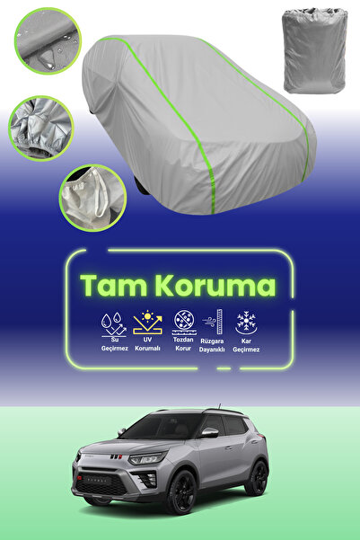 Dokaca Neo غطاء حماية للسيارة من القماش الرمادي النيون قماش مجدّل متوافق مع س...