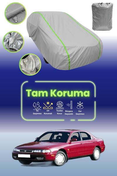 Dokaca Neo غطاء حماية للسيارة من القماش الرمادي النيون قماش مجدّل مازدا 626 4...