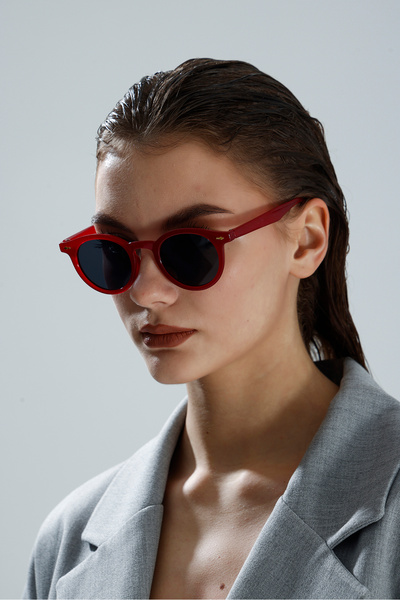 miii Modern Retro Trend Uv Protection Sunglasses with Round Frame and Smoked ...