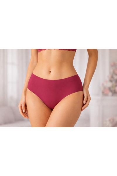 SS HOME CONCEPT Laser Cut Burgundy Panties with Lace Detail