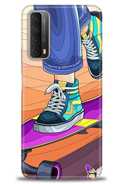 Rulet Aksesuar غطاء متوافق مع هاتف هواوي بي سمارت 2021 HD مطبوع - غطاء سيليكو...