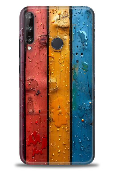 Rulet Aksesuar حافظة متوافقة مع هاتف هواوي P40 Lite E HD مطبوع + واقي شاشة سي...