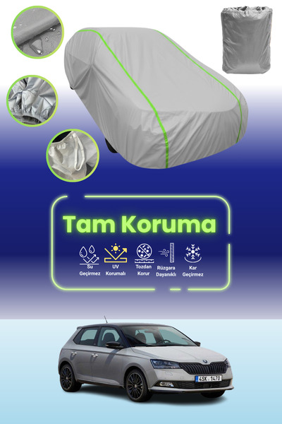 Dokaca Neo غطاء حماية للسيارة من القماش الرمادي النيون قماش مجدّل متوافق مع س...