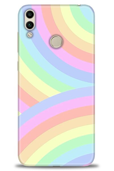 Rulet Aksesuar غطاء متوافق مع هاتف هواوي هونر 8C HD مطبوع - غطاء سيليكون مصمم...