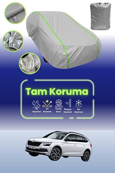 Dokaca Neo غطاء حماية للسيارة من القماش الرمادي اللامع قماش مجدّل متوافق مع س...