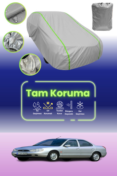 Dokaca Neo غطاء حماية للسيارة باللون الرمادي النيون قماش مجدّل فورد مونديو سيدان 1997 - 2000 متوافق مع غطاء حماية السيارة