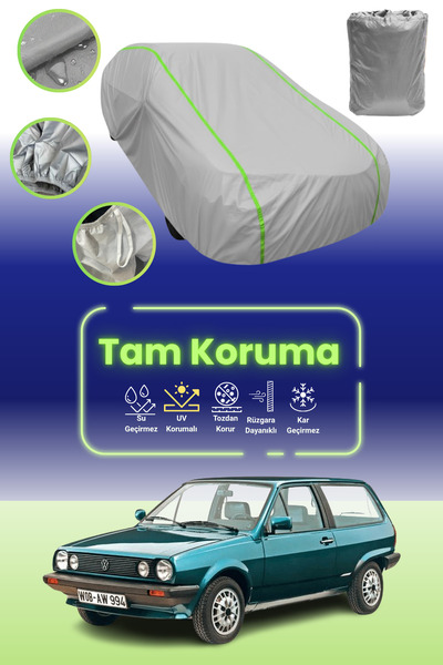 Dokaca Neo غطاء حماية للسيارة باللون الرمادي النيون قماش مجدّل فولكس فاجن بول...