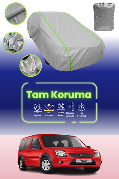 Dokaca Neo غطاء حماية للسيارة باللون الرمادي النيون قماش مجدّل فورد تورنيو كونيكت 2009 - 2013 متوافق مع غطاء حماية السيارة