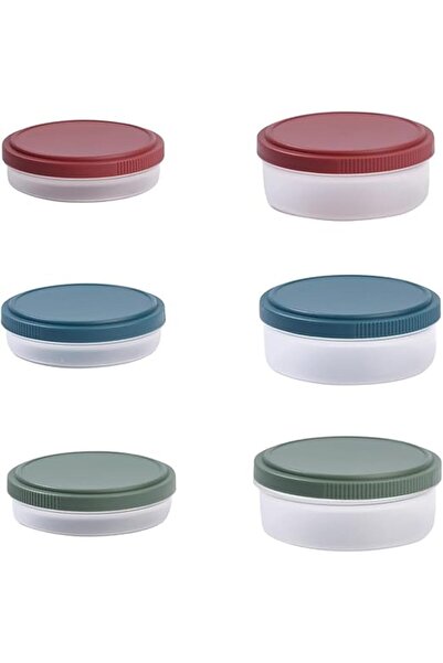 Arabest 6PCS Salad Dressing Container,Reusable Sauce Container,Lunch Box (Red, Blue, Green)