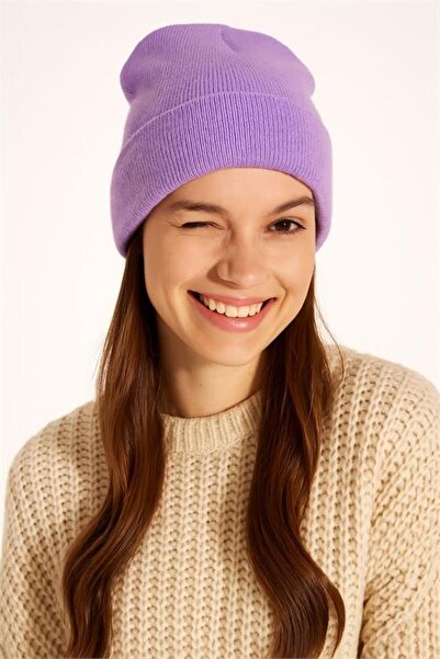 Neşeli Butik Women's Lilac Basic Knit Beanie Nbaks024