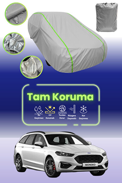 Dokaca Neo غطاء حماية للسيارة من القماش الرمادي اللامع قماش مجدّل فورد مونديو هاتشباك متوافق مع غطاء حماية السيارة من القماش