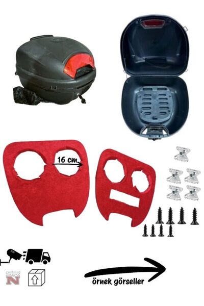 GMS Motosiklet Ses Sistemi için Boş Çanta ve Hazır Kalıp Seti içi kırmızı + v...