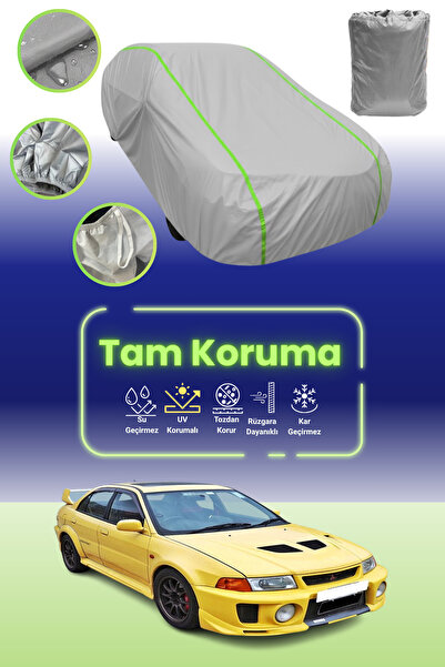 Dokaca Neo غطاء حماية للسيارة متوافق مع غطاء السيارة باللون الرمادي النيون قماش مجدّل ميتسوبيشي لانسر إيفولوشن V