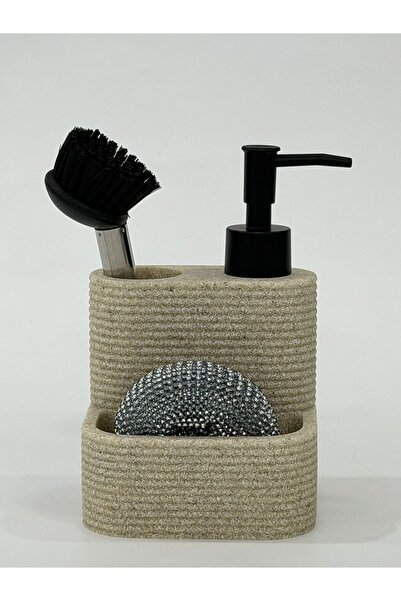 isra kristal Modern Liquid Soap Dispenser - Luxury Concrete Textured Soap Dispenser - Countertop Liquid Soap Dispenser