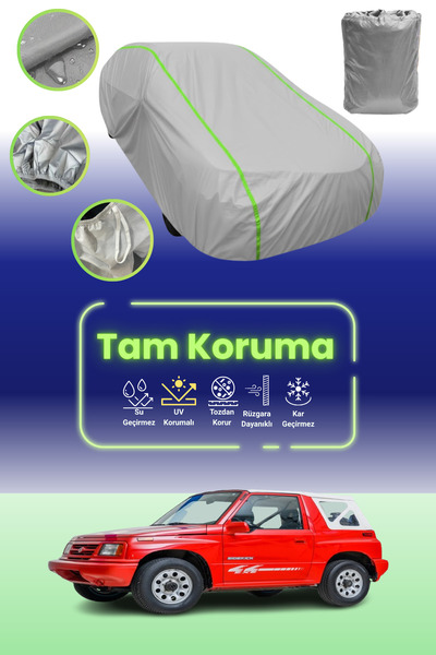 Dokaca Neo غطاء حماية للسيارة من القماش الرمادي اللامع قماش مجدّل متوافق مع سيارة سوزوكي سايدكيك