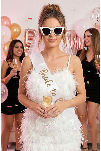 Happyline Beyaz Güneş Gözlüğü Nikah Düğün Eğlence Gözlük Doğum Günü Gelin Gün...