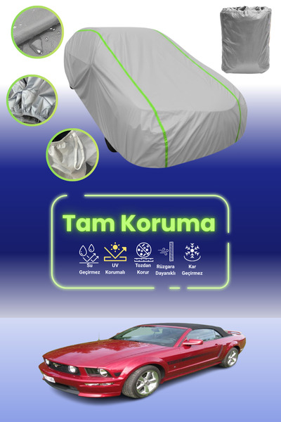 Dokaca Neo غطاء حماية للسيارة باللون الرمادي النيون قماش مجدّل فورد موستانج ك...