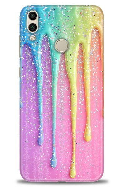 Rulet Aksesuar غطاء متوافق مع هاتف هواوي هونر 8C HD مطبوع - غطاء سيليكون مصمم...