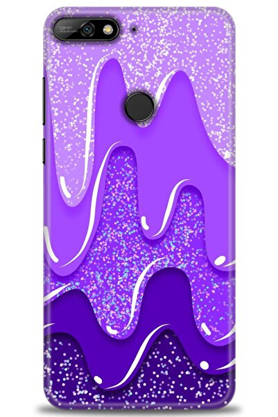 Rulet Aksesuar غطاء متوافق مع هاتف هواوي Y7 2018 HD مطبوع - غطاء سيليكون مصمم...