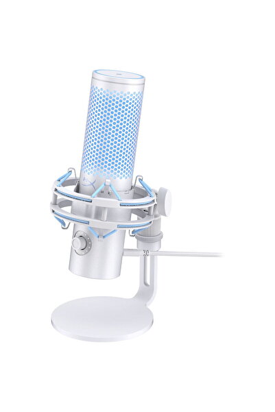 HP Microfon USB-C HyperX QuadCast 2 Frost, LED, Suport anti-șoc, Gaming/Strea...