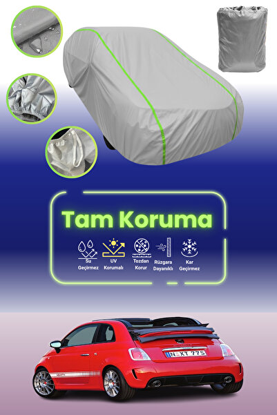 Dokaca Neo غطاء حماية للسيارة باللون الرمادي النيون قماش مجدّل Fiat 500C Abar...