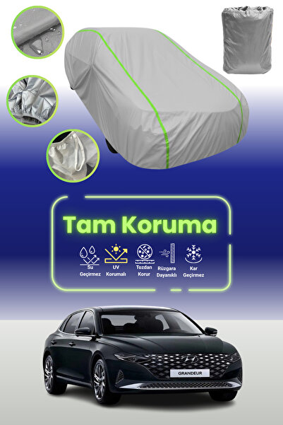 Dokaca Neo غطاء حماية للسيارة باللون الرمادي النيون قماش مجدّل متوافق مع سيارة هيونداي جرانديور/أزيرا 6