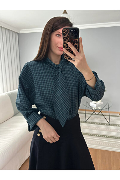 My Blog Green Scarf Tie Shirt - 0743