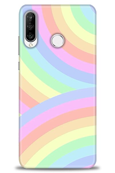 Rulet Aksesuar غطاء متوافق مع هاتف هواوي P30 لايت HD مطبوع - غطاء سيليكون بتص...