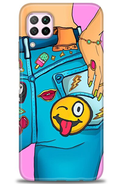 Rulet Aksesuar غطاء متوافق مع هاتف هواوي P40 لايت HD مطبوع - غطاء سيليكون بتص...