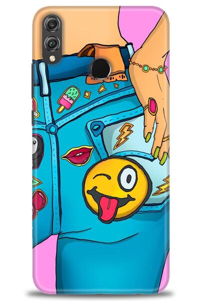 Rulet Aksesuar غطاء متوافق مع هاتف هواوي هونر 8X HD مطبوع - غطاء سيليكون مصمم...