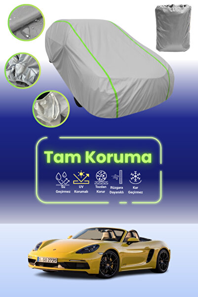 Dokaca Neo غطاء حماية للسيارة باللون الرمادي النيون قماش مجدّل بورش 718 بوكستر جي تي إس (982) 2017 - 2021 متوافق مع غطاء حماية السيارة