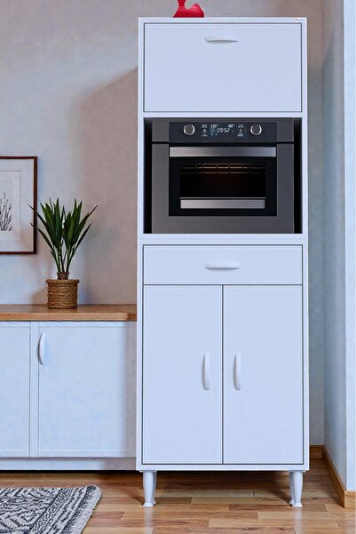 Eliusta Avelin Kapaklı Mini/Midi Fırın Dolabı 60 cm Beyaz Çok Fonksiyonlu 60x...