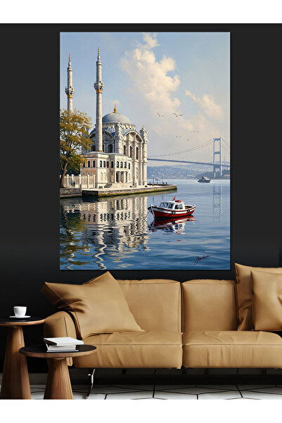 Tablo Mega Ortaköy Camii İstanbul Manzarası Dekoratif Kanvas - Mdf Ahşap Tablo