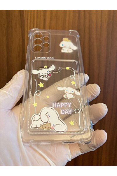 Newon Samsung Galaxy A72 Cinnamoroll Printed Silicone Phone Case with Card Holder